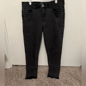 Democracy Black Cropped Skinny Jeans with Raw Hem, Size 10
